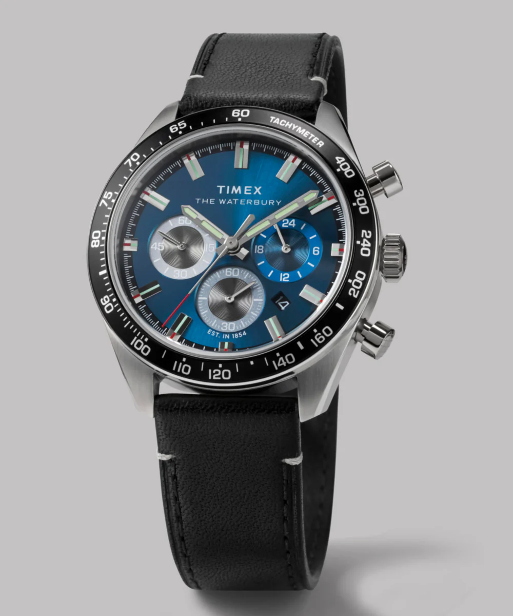 Waterbury Traditional Chronograph 41mm Leather Strap Watch - Image 8